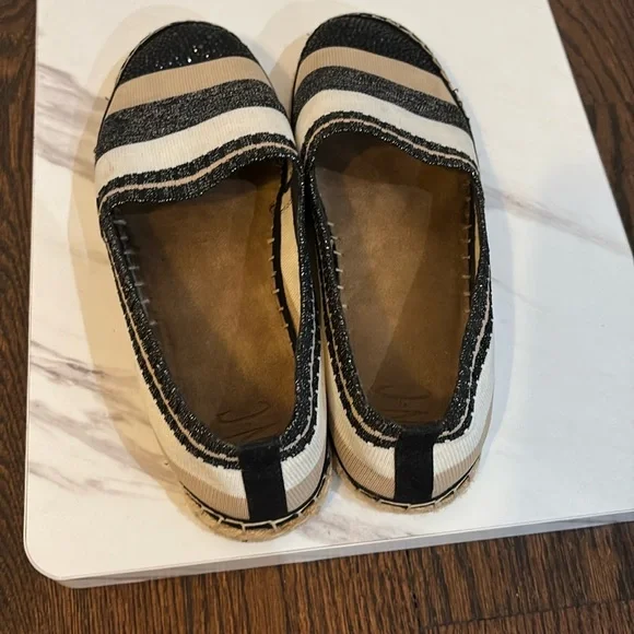 INC International Concepts Black and Cream Espadrilles size medium 8.5 - Picture 4 of 5